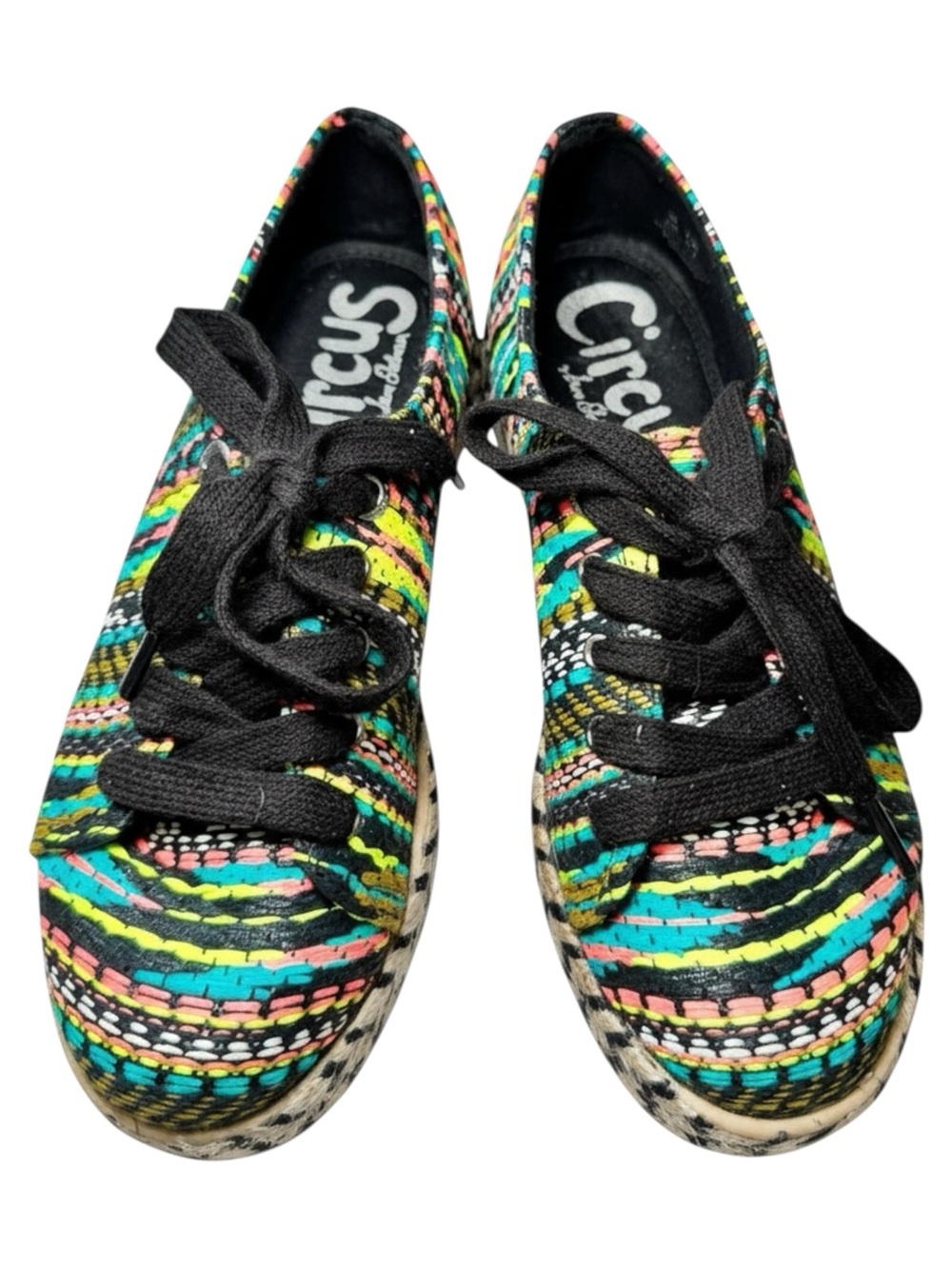 Circus by Sam Edelman Brandon Multicolor Woven Espadrille Platform Sneakers 7